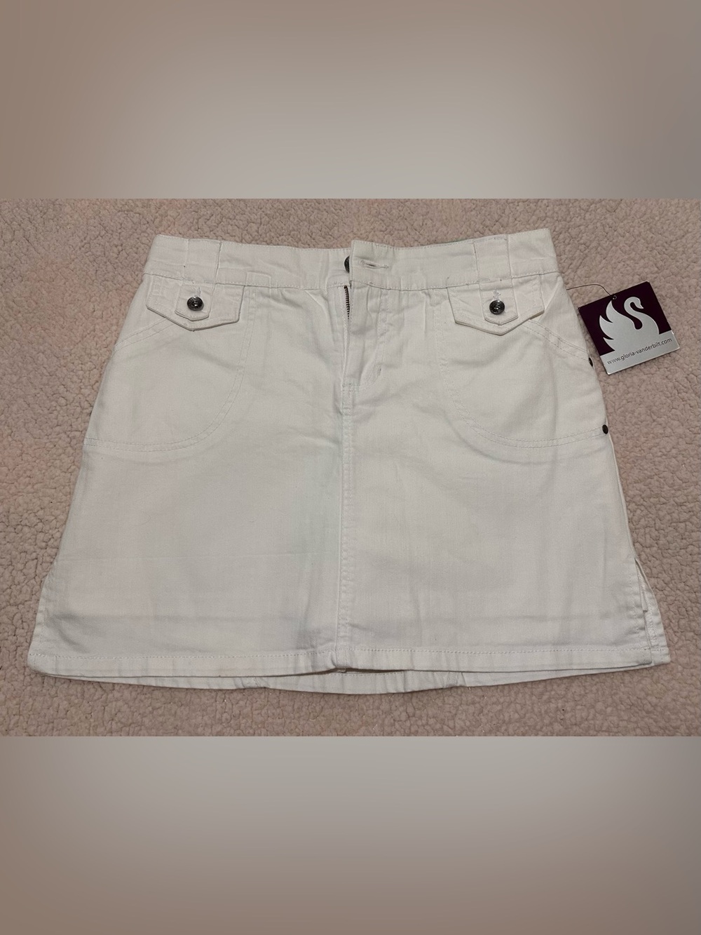 Gloria Vanderbilt White Denim Skort with Front and back Pockets w tags